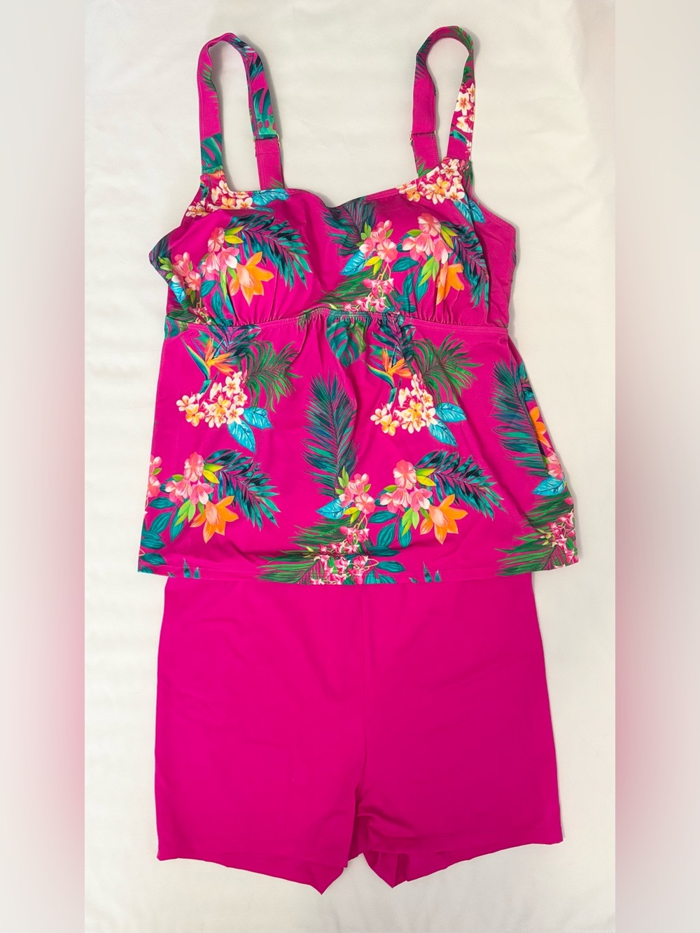 Kim Gravel Women’s Raspberry Tropic 2pc Tankini Set, Sizes:12, 14, 16, NIP (QVC)